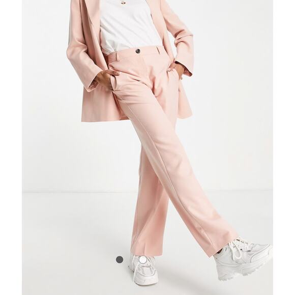 ASOS Design NWT Straight Leg Blush Pink High Waist Trousers Size 0 - Picture 2 of 8